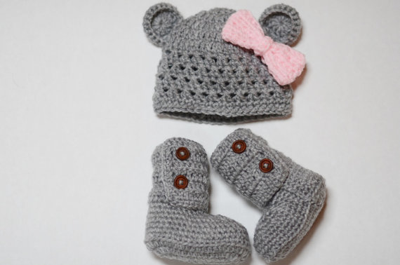 Baby beanie and ankle booties