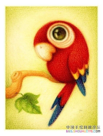洪都拉斯画家Fabo的插画作品 之大鹦鹉
