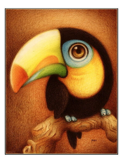 洪都拉斯画家Fabo的插画作品 之老鹦鹉