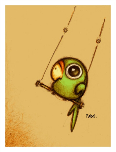 洪都拉斯画家Fabo的插画作品 之小鹦鹉