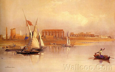 尼罗河对岸的卢克索神庙 Luxor Seen From The Nile