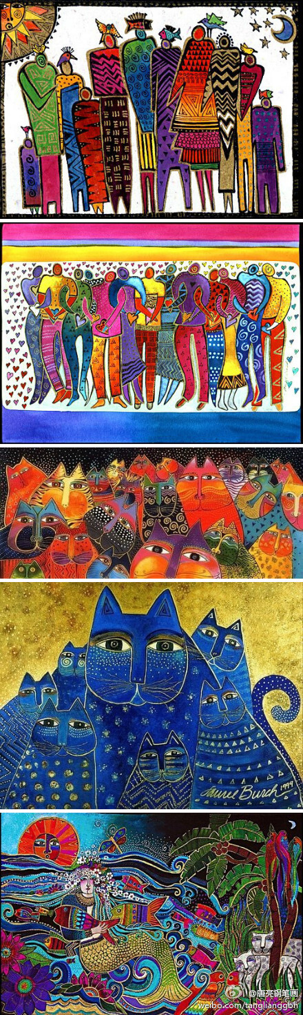 60年代，Laurel Burch 在旧金山Haight-Ashbury 街区里出售自己的作品，而如今当年的青涩艺术少年已变成享誉美国及世界的艺术家。令人惊讶的是，这位艺术家从未进过一天专业的艺术学校。但她的品牌风格显示出其奇幻，开阔的艺术境界。