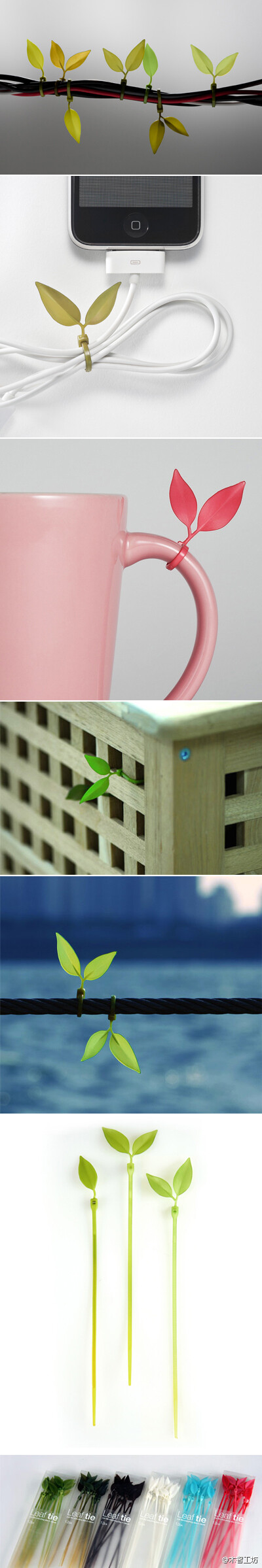 韩国Lufdesign工作室将生活中常用的集线设计为两片叶子的形状，小小的改动可以带来非常清新的效果。