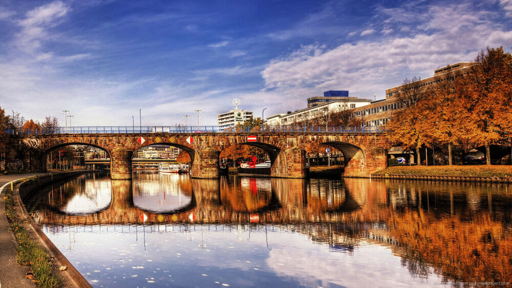 Saarbrucken Germany Old Bridge for 1366x768