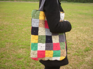 森女系拼花钩针包