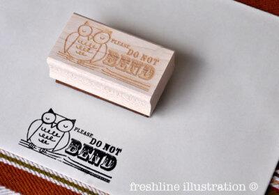 Custom Rubber Stamp - Owl Do Not Bend Stamp - Simple and Cute Stationery Stamp