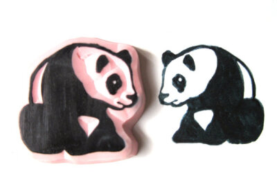 Panda Hand Carved Stamp, Panda Rubber Stamp