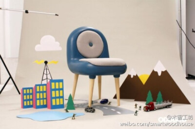 外星风格椅子“Oddbod Chair” by西班牙设计师Javier Alejandre ，憨态可掬啊。