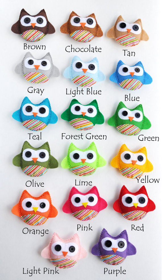 Customized Hanging Baby Owl Mobile with designer STRIPED fabric- CHOOSE your own COLORS