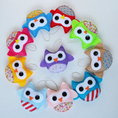 10 Eco Friendly Owl Ornaments - Baby Shower - Party Favors