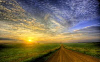 Photograph Country Road Sunrise by Rikk Flohr on 500px