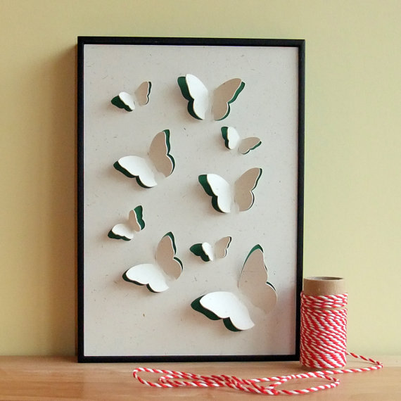 Butterfly Art Hand Cut 3D Framed wall art