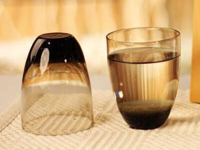 意大利诺比尔个性时尚 彩色玻璃 淡棕色 创意水杯