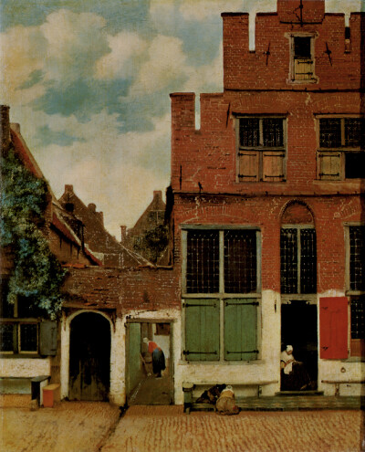 主題：The Little Street。畫家：Jan Vermeer。年代：1657-1658