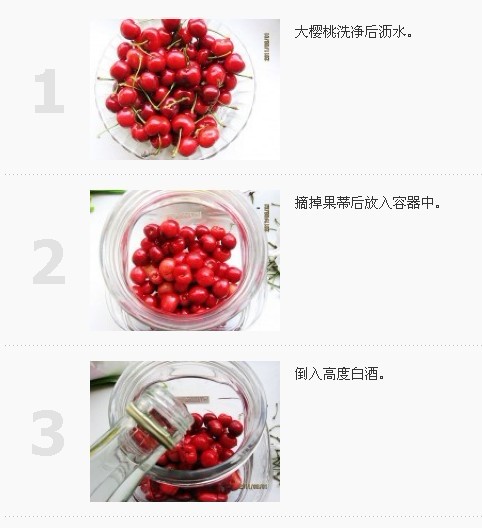 樱桃的用量决定酒的色泽,越多酒色越漂亮,但酒味会