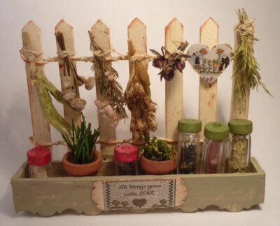 Garden Herb Shelf and Cabinet