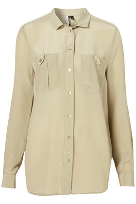 Silk Military Style Shirt