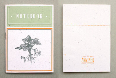 notebook strawberry plant flower