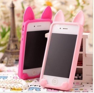 韩国kokocat猫耳朵iphone4S手机壳硅胶猫咪苹果 koko猫外壳套