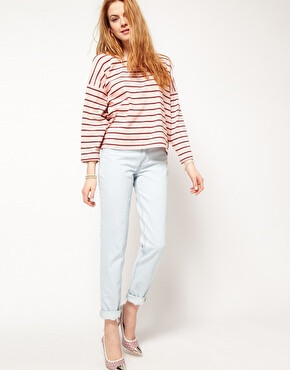 Image 4 of Dansk Stripe Oversized Square Sweatshirt