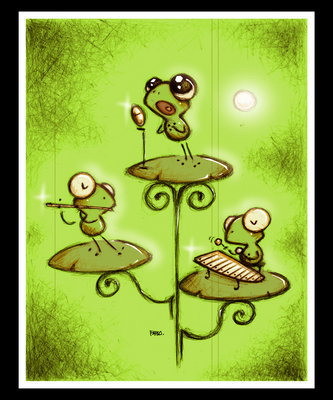 小青蛙乐队。【阿团丸子】
