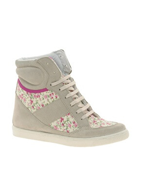 Image 1 of ASOS DENY Wedge High Top Trainers With Suede Detail