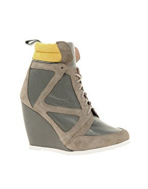 Image 1 of ASOS ARK Leather Wedge Ankle Boots