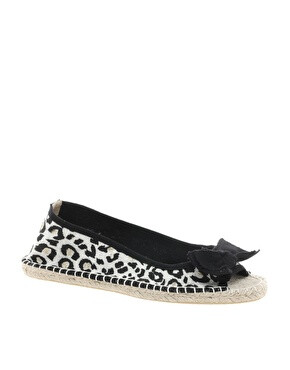 Image 1 of ASOS MARBLE Peep Toe Bow Flat Espadrilles