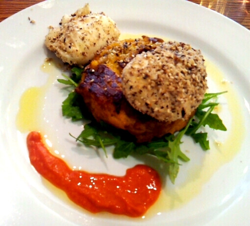 Egyptian Pouched Eggs with Dukkah, and homemade pumpkin and potato Rösti. - Dood328