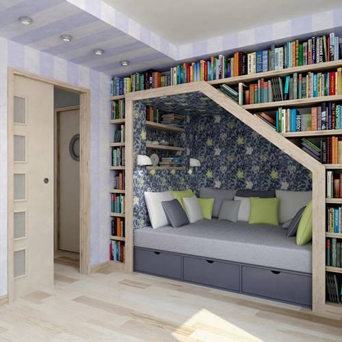 床与书架的空间节省计划