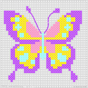 蝴蝶十字绣矢量图