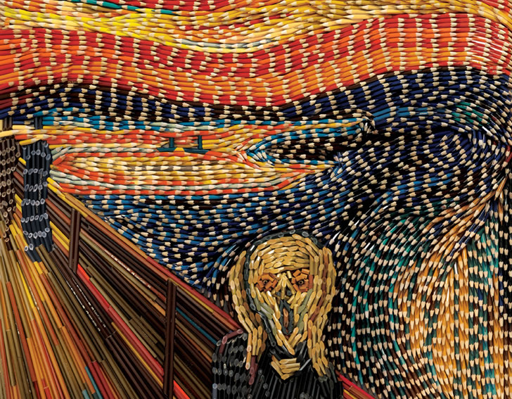 faber castell poster 03 The Scream in Colored Pencils