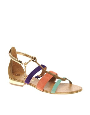 Image 1 of River Island Color Block Triple Strap Sandals