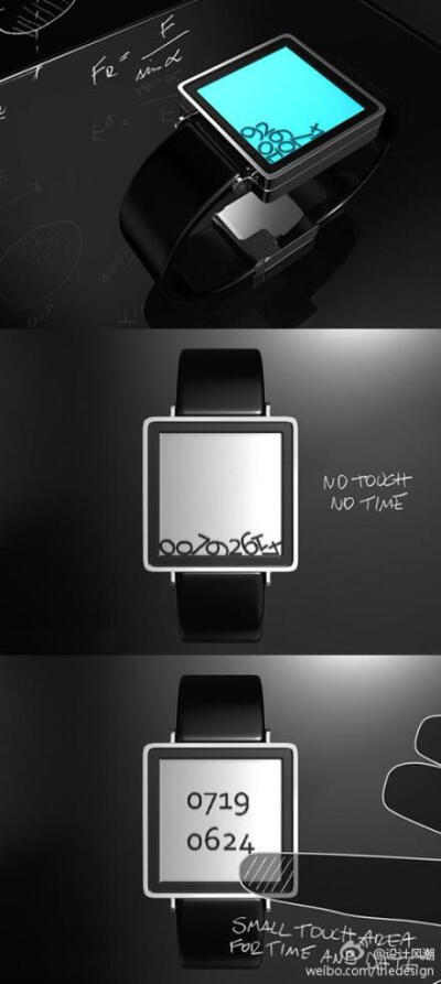 【创意设计】这款“gravity tokyoflash”号称第一款重力感应手表，不过目前这是概念设计。里面的数字时间和日期很凌乱，手表会随着手腕的动作，散落在表盘的边缘和角落，屏幕的任何地方，完全没有规则。只要触摸一下…