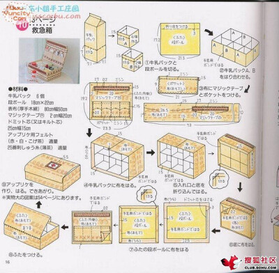 牛奶盒做的小药箱