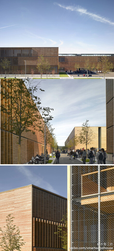 德国MGF Architekten GmbH设计的木建筑Aalen University Extension，相当严谨。