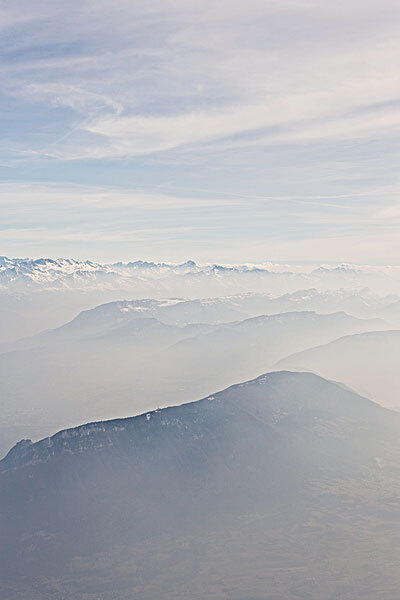 Misty mountain scenery