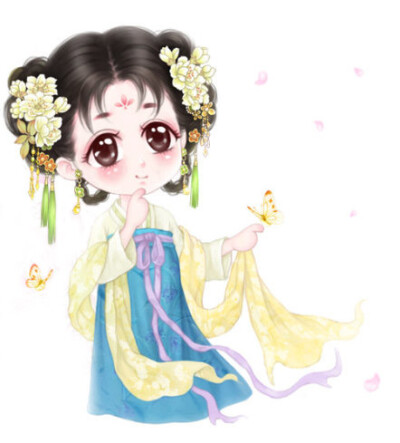 Q版古代美女图，好萌，好可爱。。