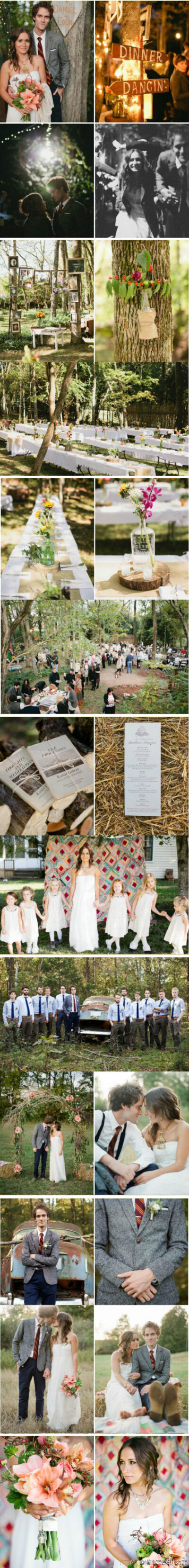 茂密树林里的温馨、轻松、欢乐的婚礼~小可爱~