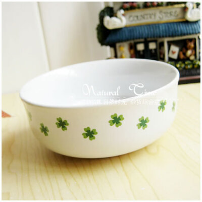 四叶草 碗 满满幸福的感觉