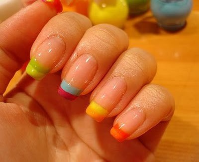 rainbow french manicure