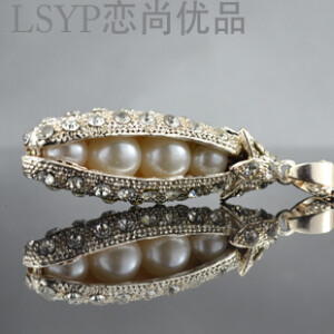 韩国进口经典流行豌豆夹毛衣链水晶水钻毛衣链项链