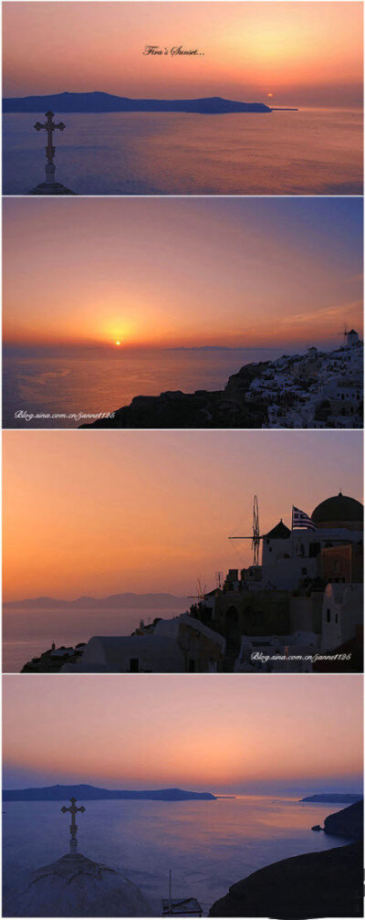 夕阳下的爱琴海，让人心动~一直梦想和虚虚去的地方❤