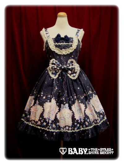 baby的新款 キラキラ星座とコンペイトウのお星様柄ジャンパースカート