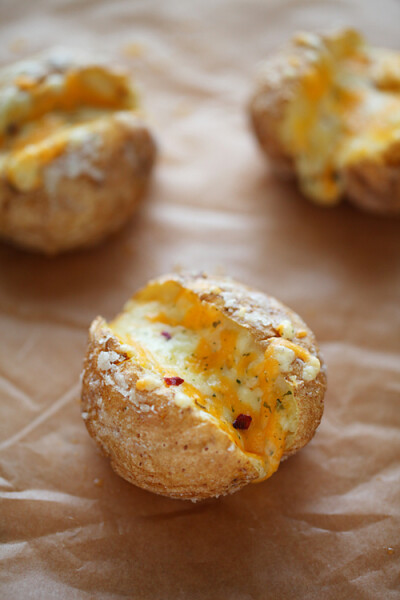 cheesy baked jacket potatoes.