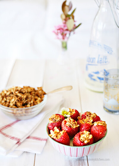 granola stuffed strawberries.