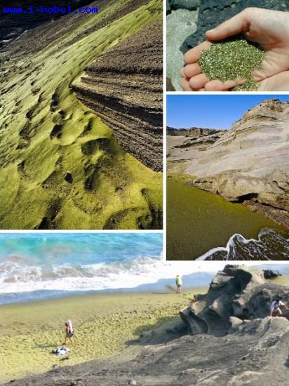 夏威夷科巴卡巴纳海滩 如果“甲壳虫”乐队在夏威夷的科巴卡巴纳海滩创作《黄色潜水艇》这首歌曲，其中一句歌词可能就要变成“蓝色的海洋，绿色的沙滩”。在颜色的运用上，这个海滩可能是世界上最为独特的。科巴卡巴纳海滩呈现出优雅的翠绿色，位于夏威夷大岛卡乌地区的南岬。 绿色海滩异常罕见，除了夏威夷外，就只有美国关岛和加拉帕哥斯群岛拥有这种奇特的海滩。科巴卡巴纳海滩的绿色由橄榄石晶体所致，这种矿石通常存在于火成岩中，其重量和密度均高于黑色吡哆醇，后者更容易被冲入海洋。