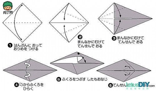 纸艺乌鸦折纸的折法1~