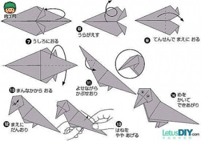 纸艺乌鸦折纸的折法2