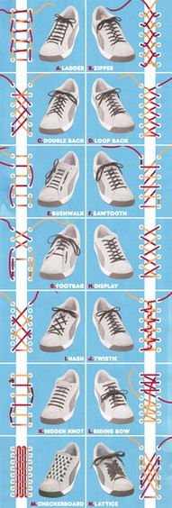 14 ways to tie shoelaces